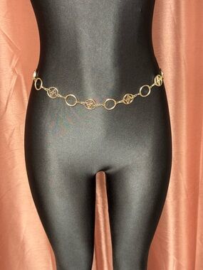 Rose Gold Link AV Circle Waist Belt